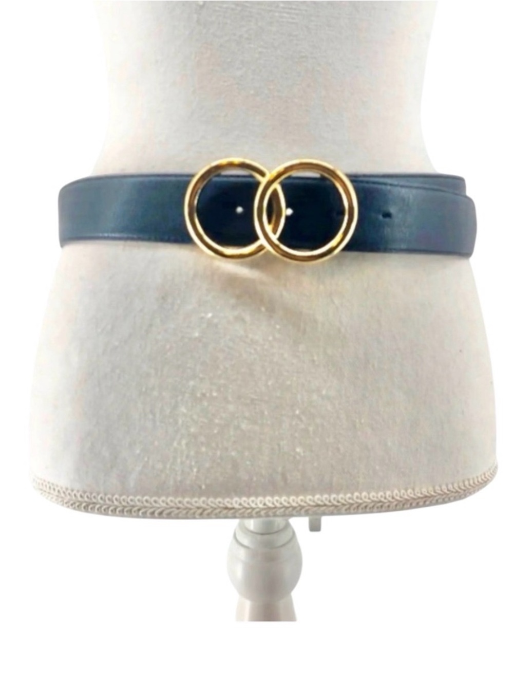 Express Black and Gold-Tone Belt